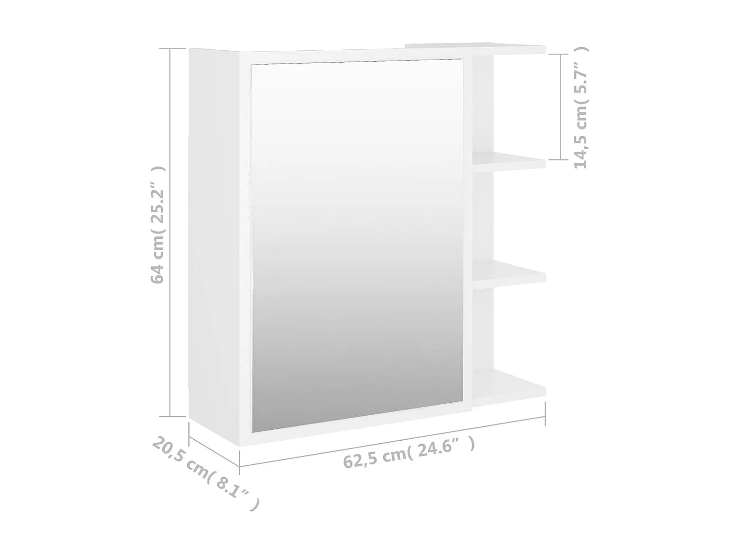Mueble de baño con espejo de madera de ingeniería blanca