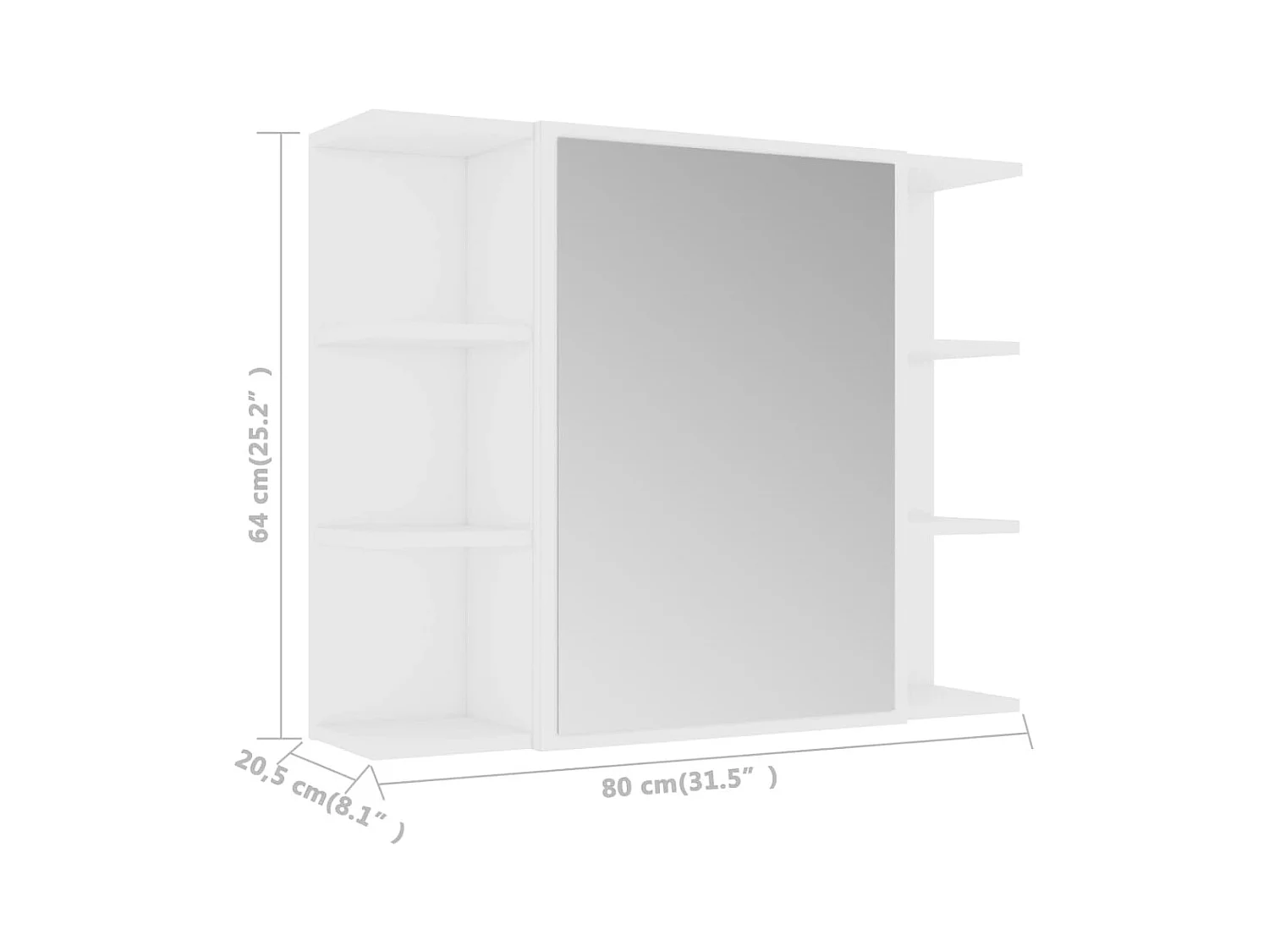 Mueble de baño con espejo de madera de ingeniería blanca