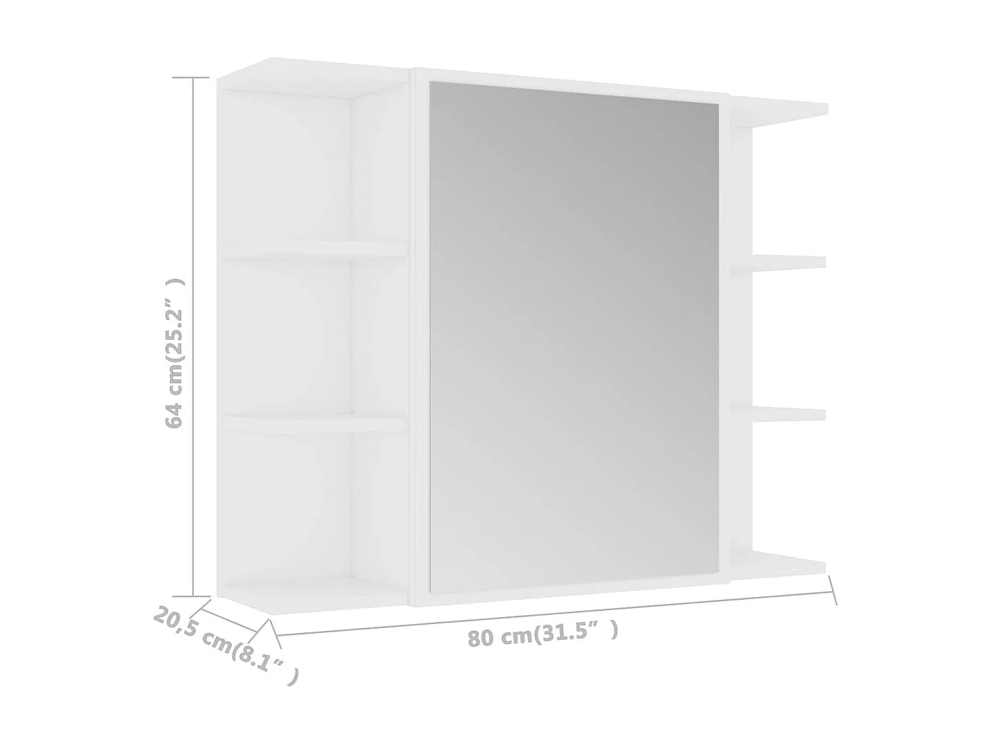 Mueble de baño con espejo de madera de ingeniería blanca