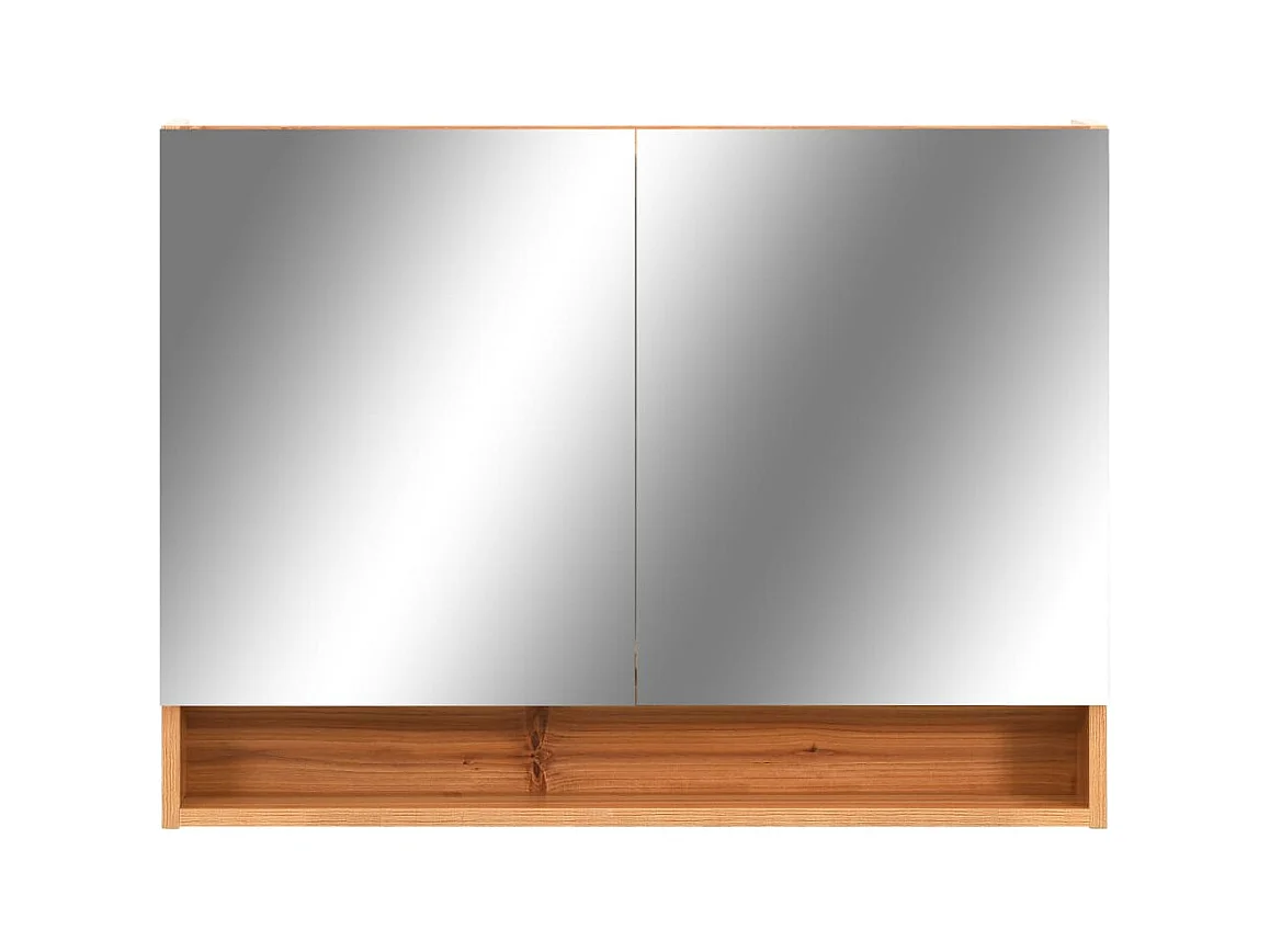Armoire à miroir de salle de bain LED Chêne 80x15x60 cm MDF