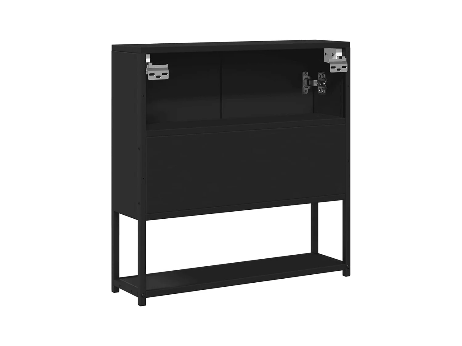 Armoire à miroir de salle de bain noir bois d'ingénierie