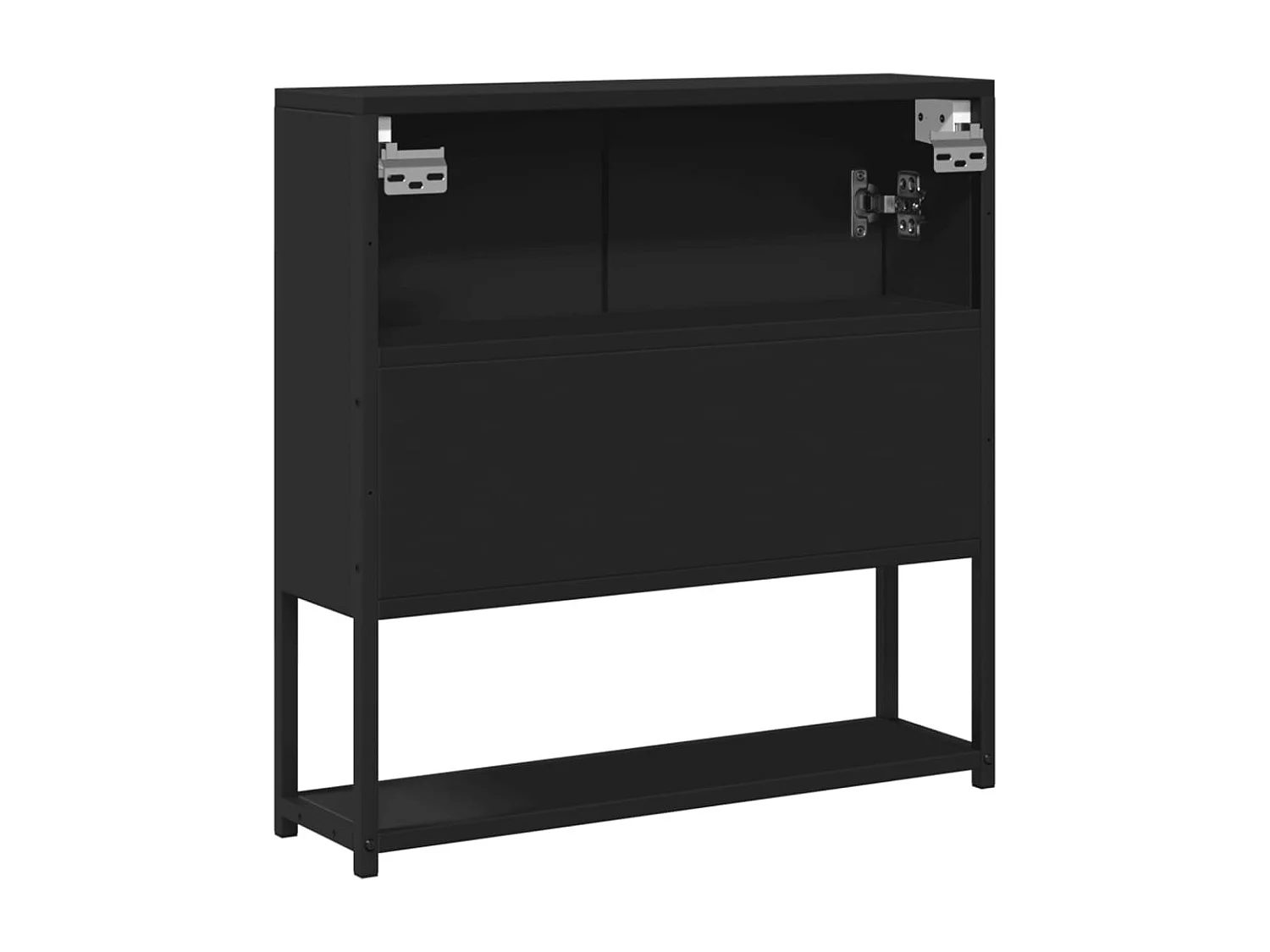 Armoire à miroir de salle de bain noir bois d'ingénierie