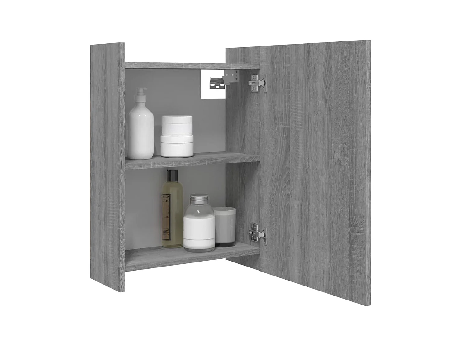 Mobiletto con specchio da bagno grigio Sonoma 62,5x20,5x64 cm