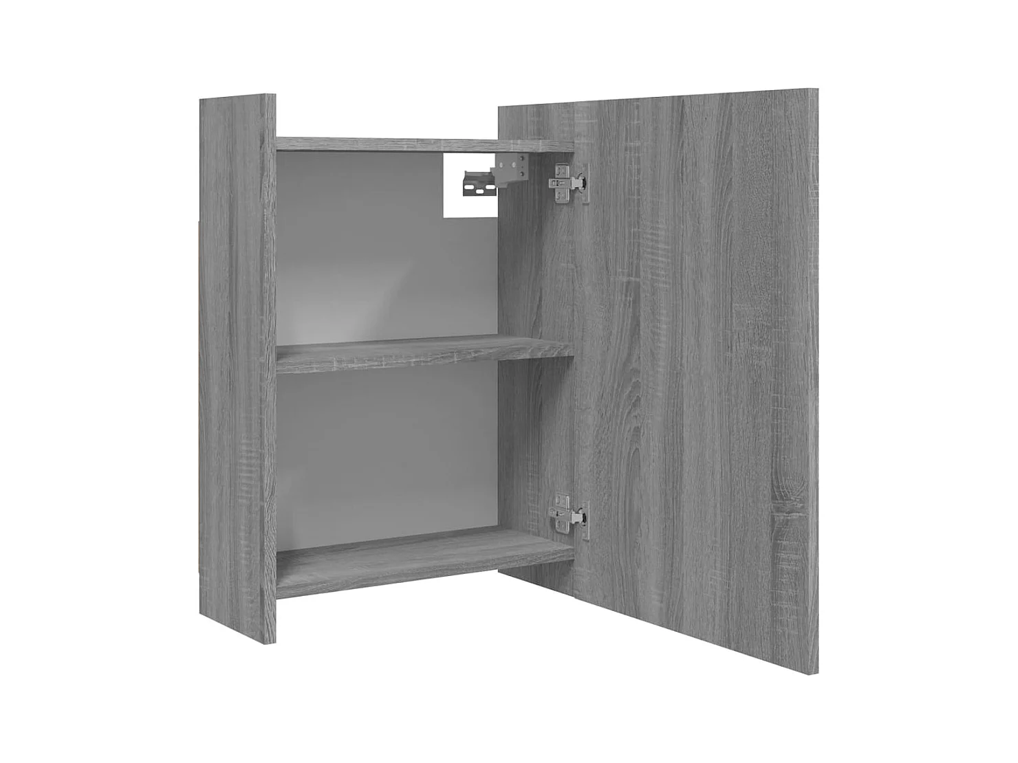 Mobiletto con specchio da bagno grigio Sonoma 62,5x20,5x64 cm