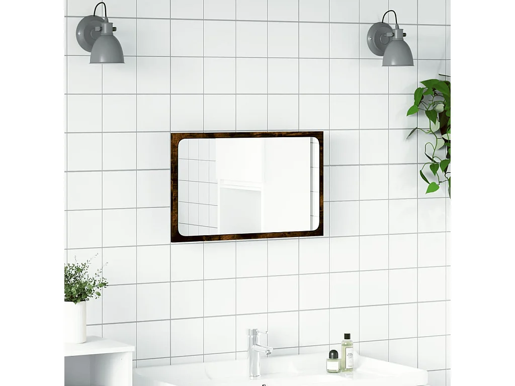 Specchio da bagno a LED in legno ingegnerizzato Sonoma Oak