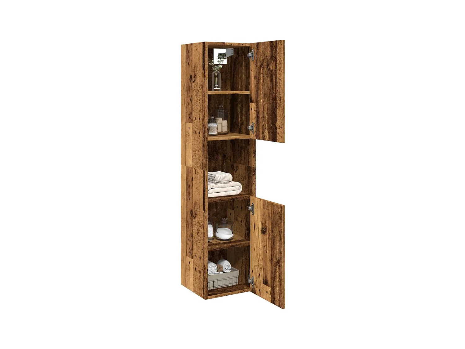 Armoire de salle de bain suspendue vieux bois bois d'ingénierie