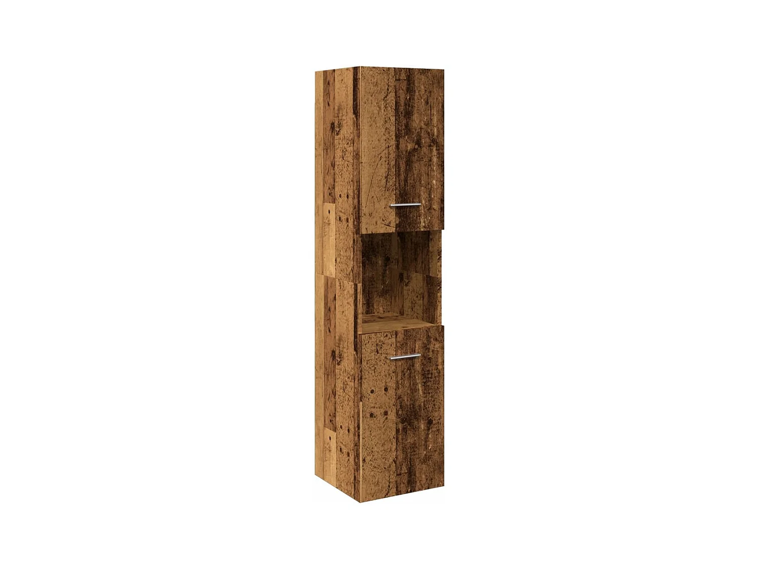 Badkamerkast opgehangen oud hout bewerkt hout