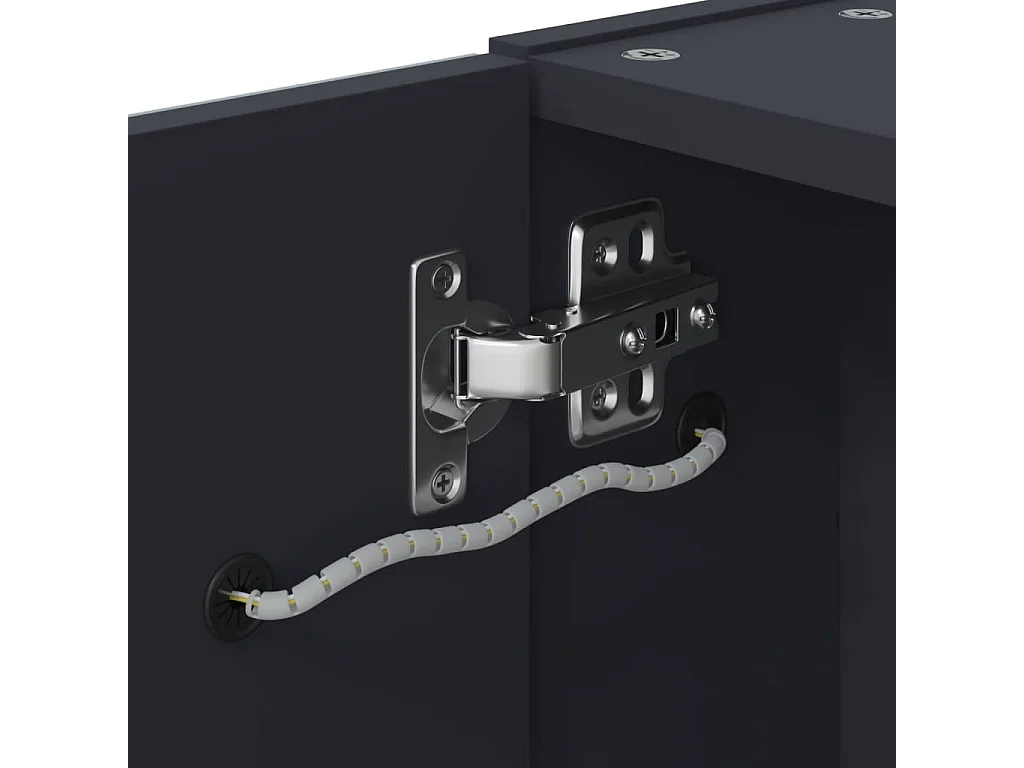 Mobiletto specchio da bagno con LED grigio 60x13x52 cm