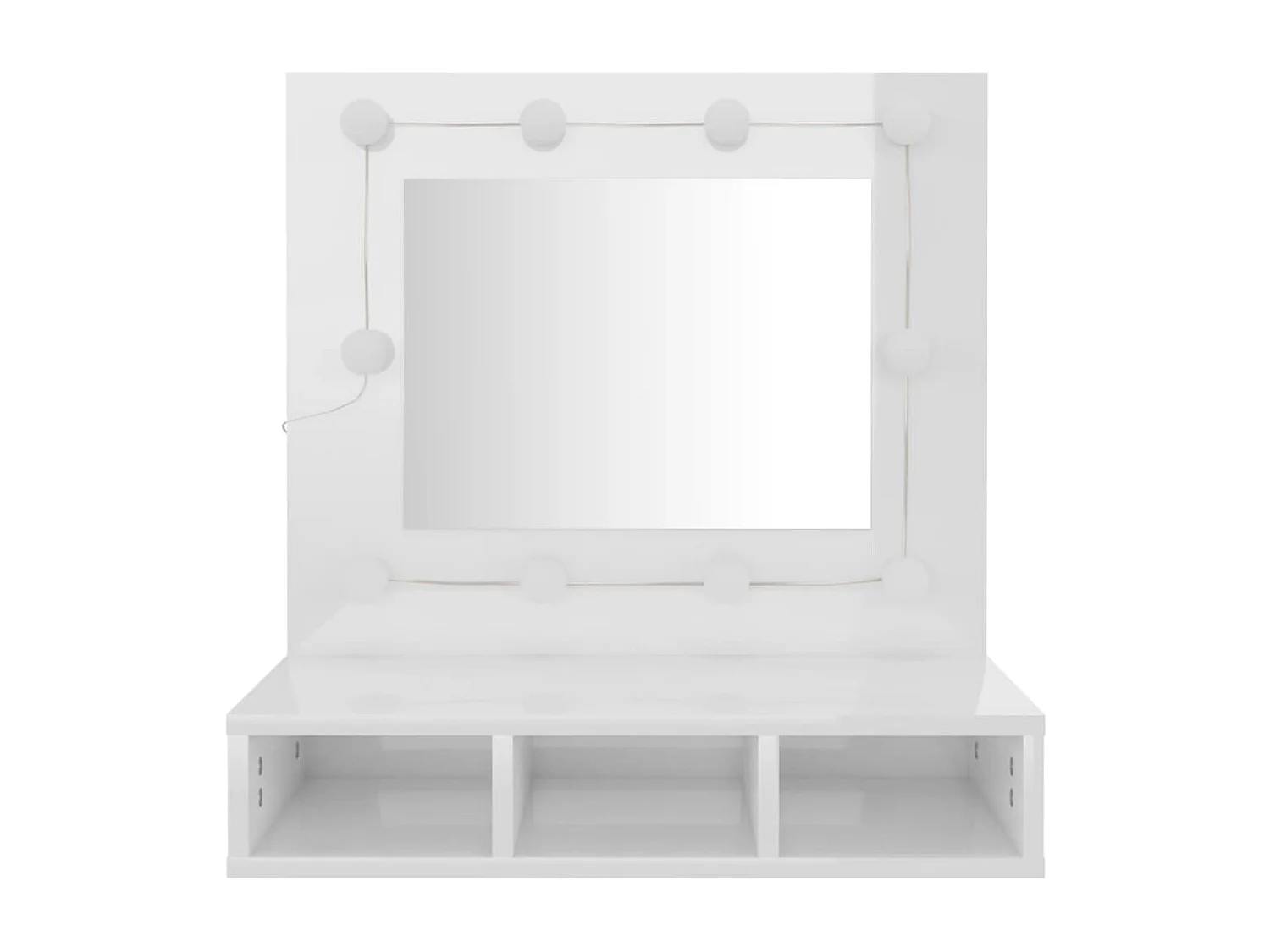 Armoire à miroir avec LED Blanc brillant 60x31,5x62 cm