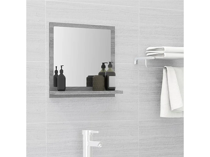 Miroir de bain Sonoma gris 40x10,5x37 cm Bois d'ingénierie