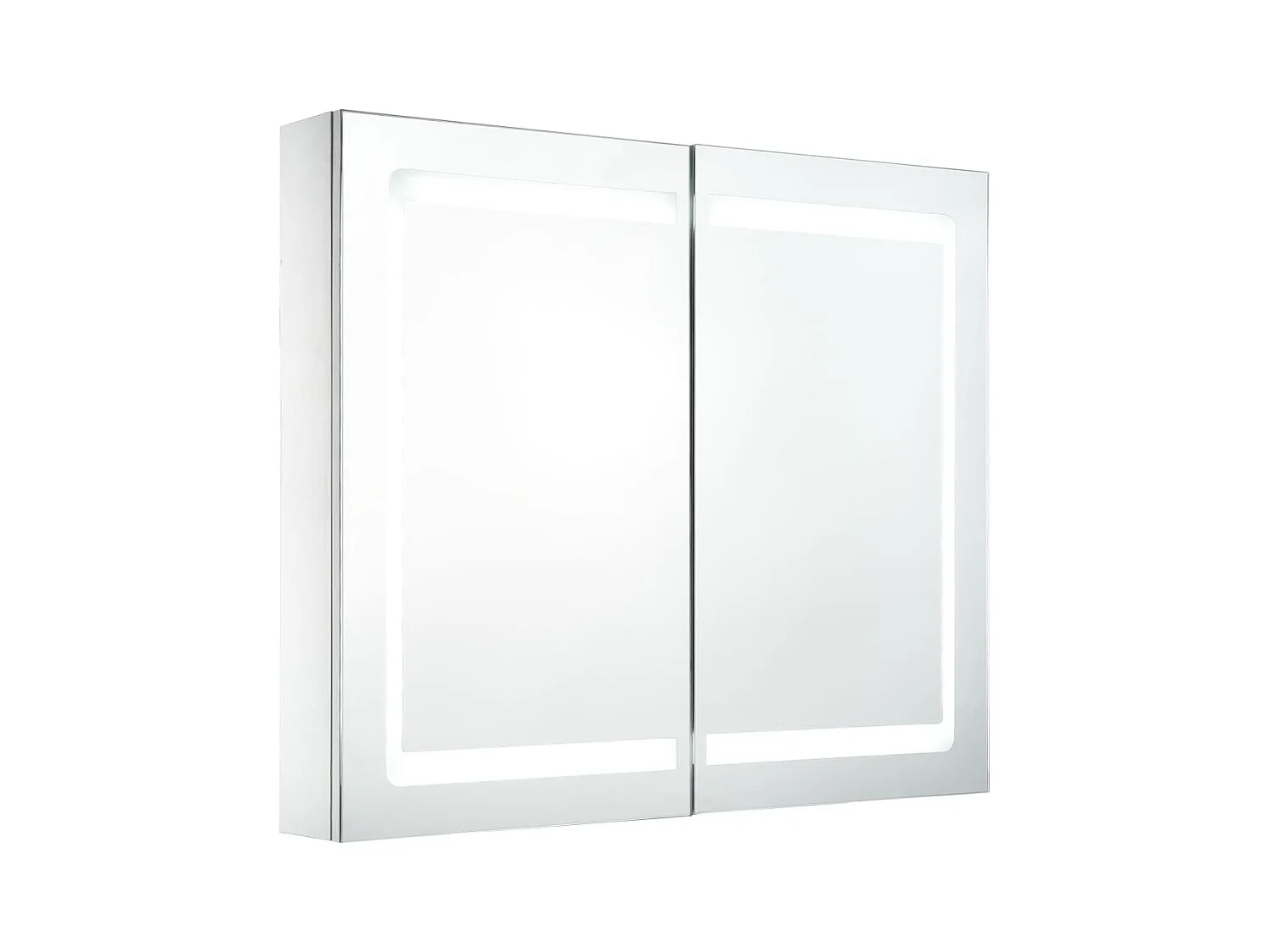 Mobiletto da bagno con specchio LED 80x12,2x68 cm