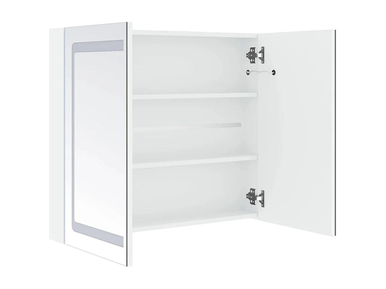 Mobiletto da bagno con specchio LED 80x12,2x68 cm