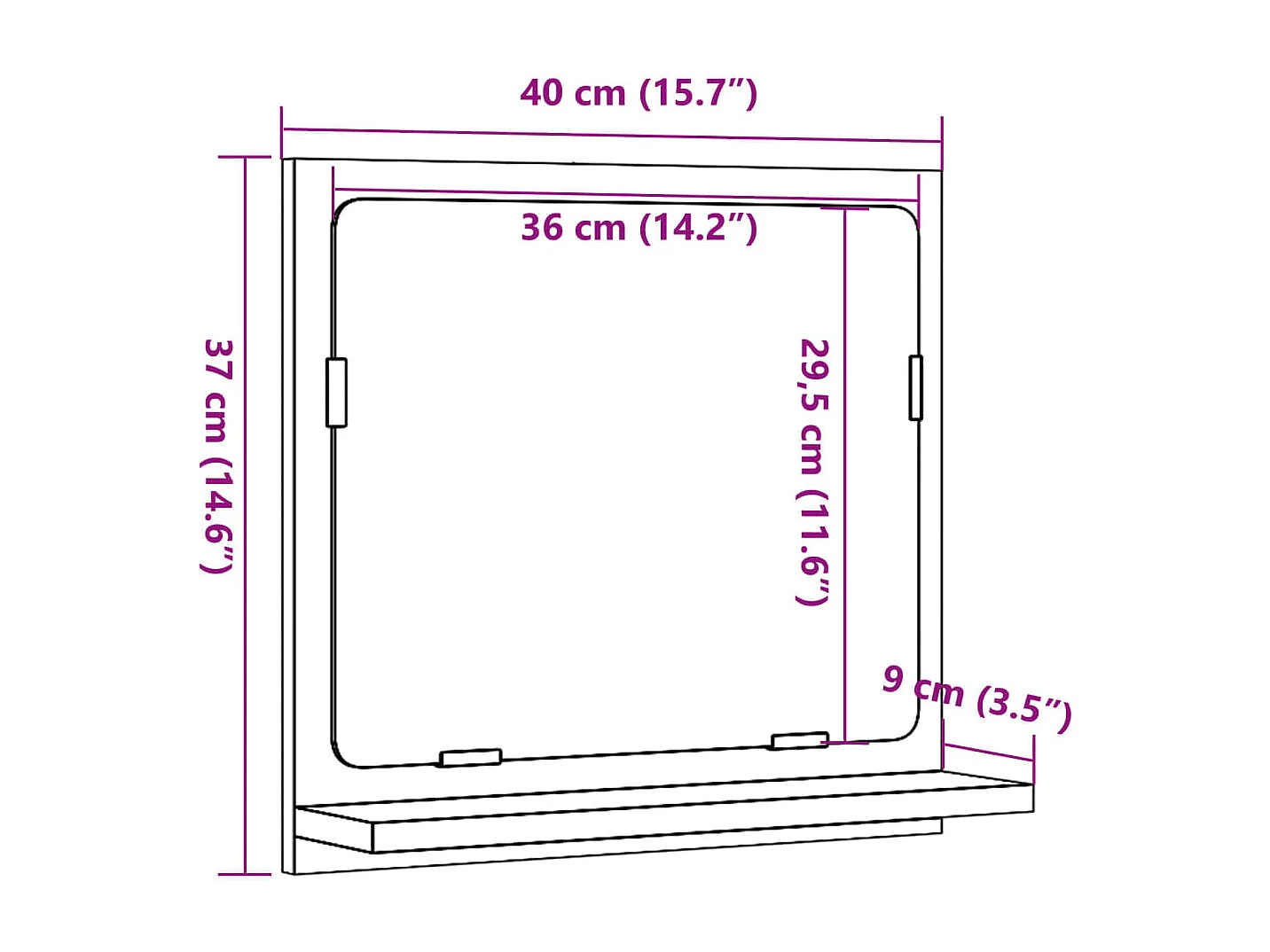 Armoire à miroir de salle de bain chêne artisanal 40x11x37 cm