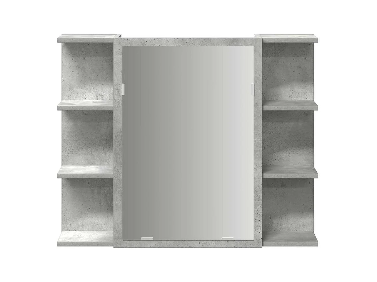 Mobiletto per bagno con specchio grigio cemento 80x20,5x64 cm in truciolato