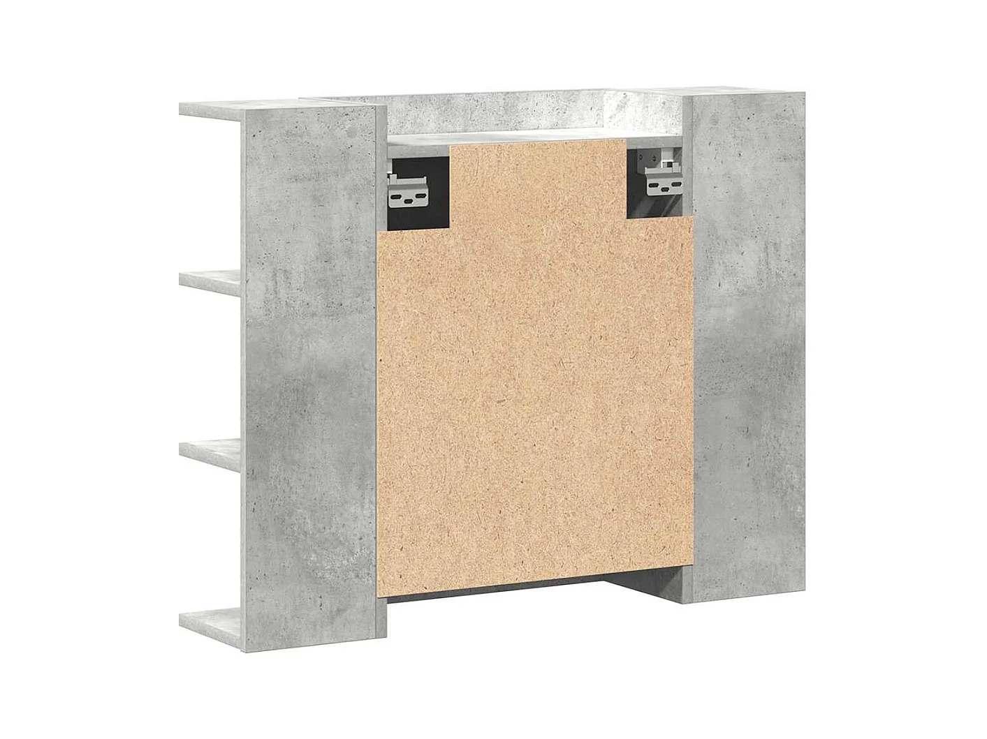 Mobiletto per bagno con specchio grigio cemento 80x20,5x64 cm in truciolato