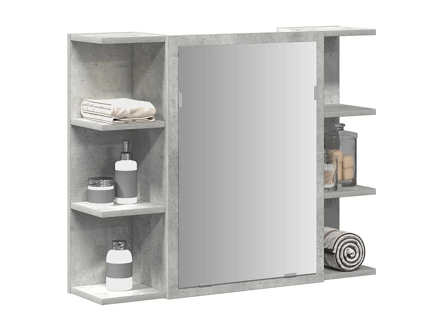 Armoire à miroir de bain Gris béton 80x20,5x64 cm Aggloméré
