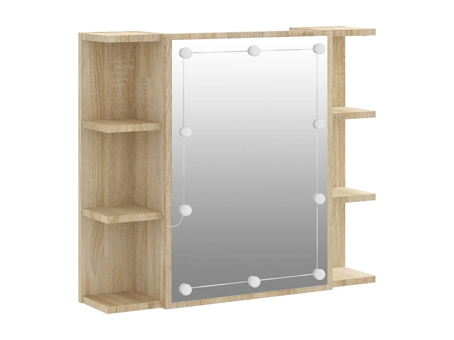 Armoire à miroir avec LED Chêne sonoma 70x16,5x60 cm