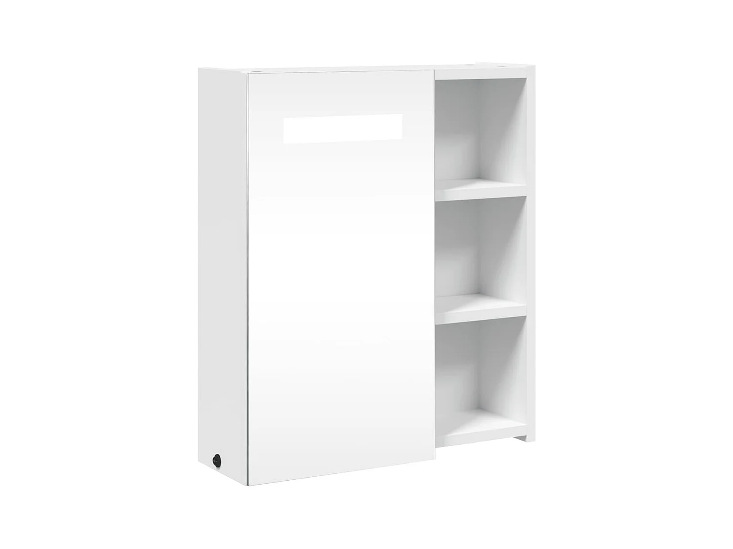 Mobiletto specchio da bagno con LED bianco 45x13x52 cm