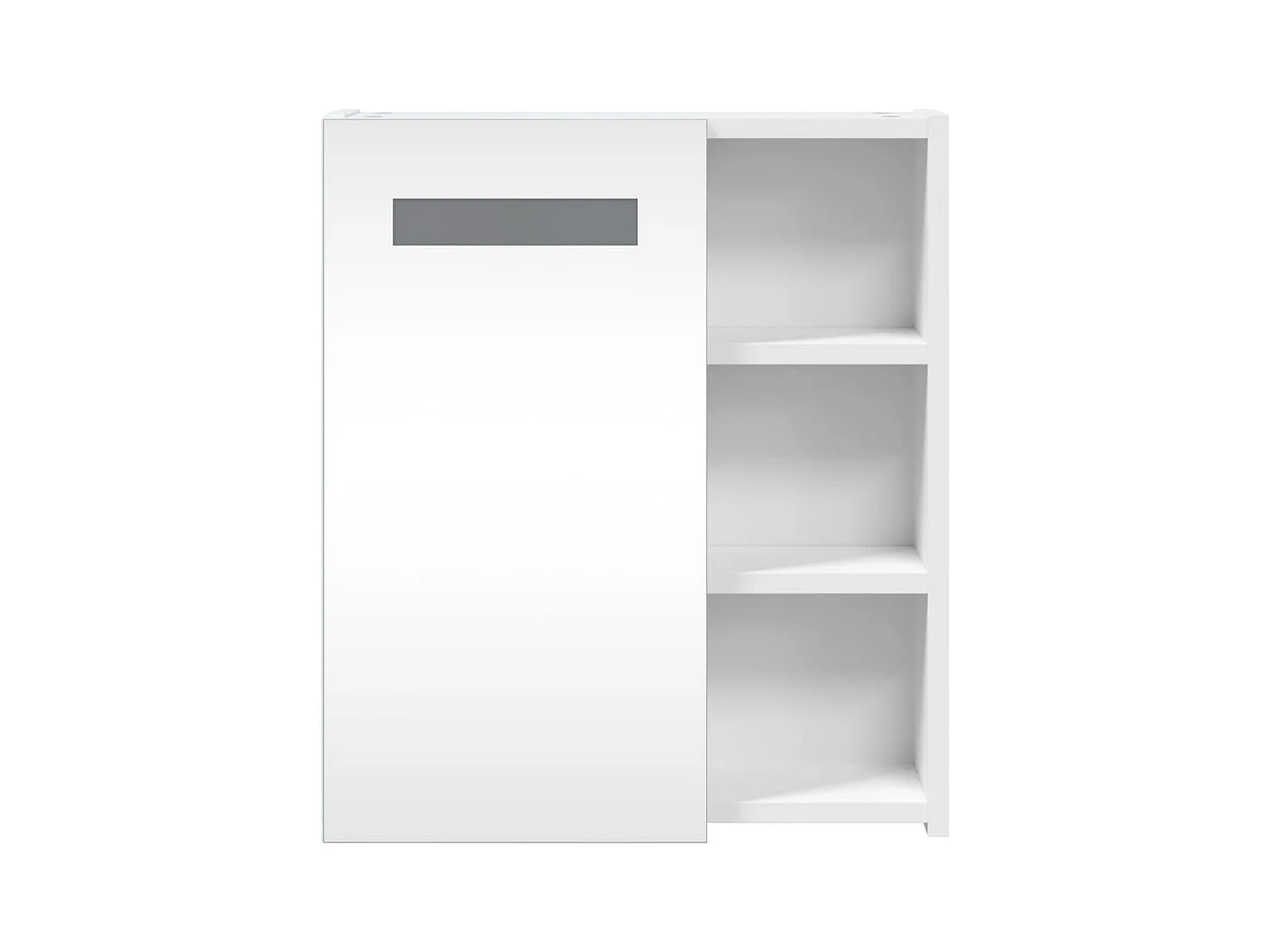 Mobiletto specchio da bagno con LED bianco 45x13x52 cm