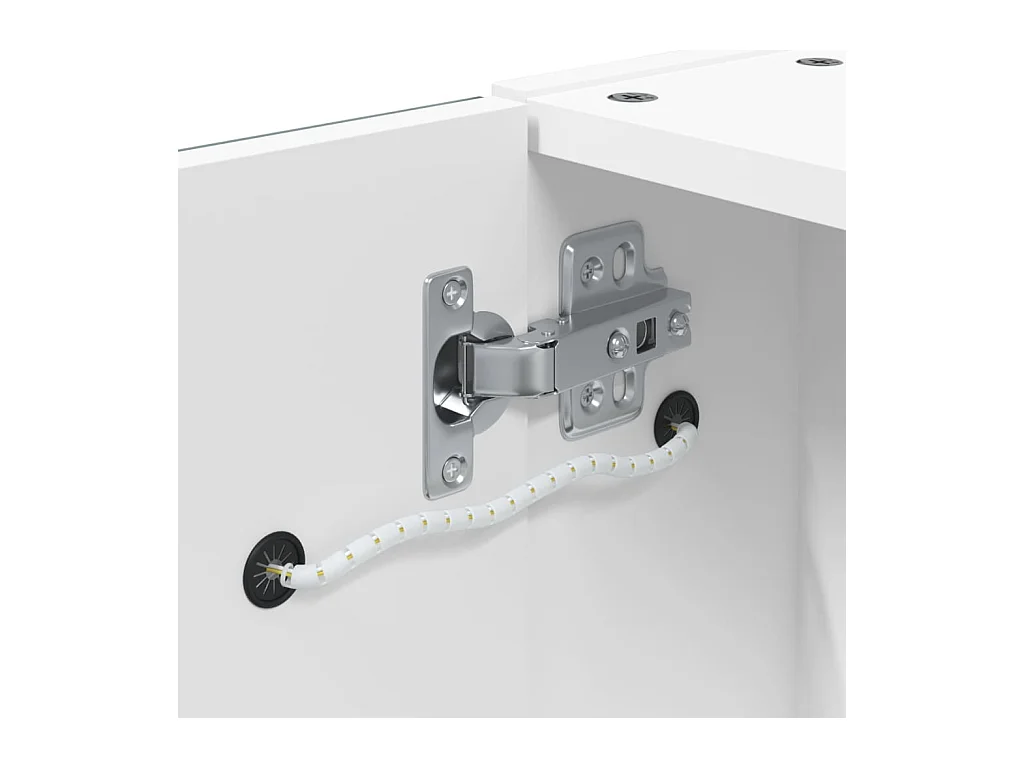 Mobiletto specchio da bagno con LED bianco 45x13x52 cm