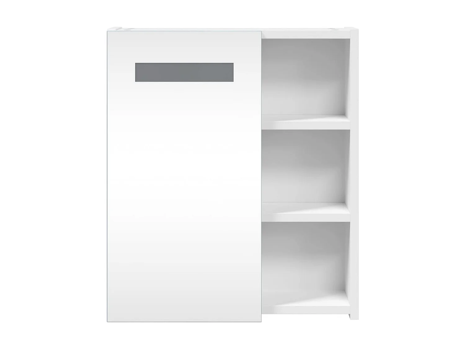 Mobiletto specchio da bagno con LED bianco 45x13x52 cm