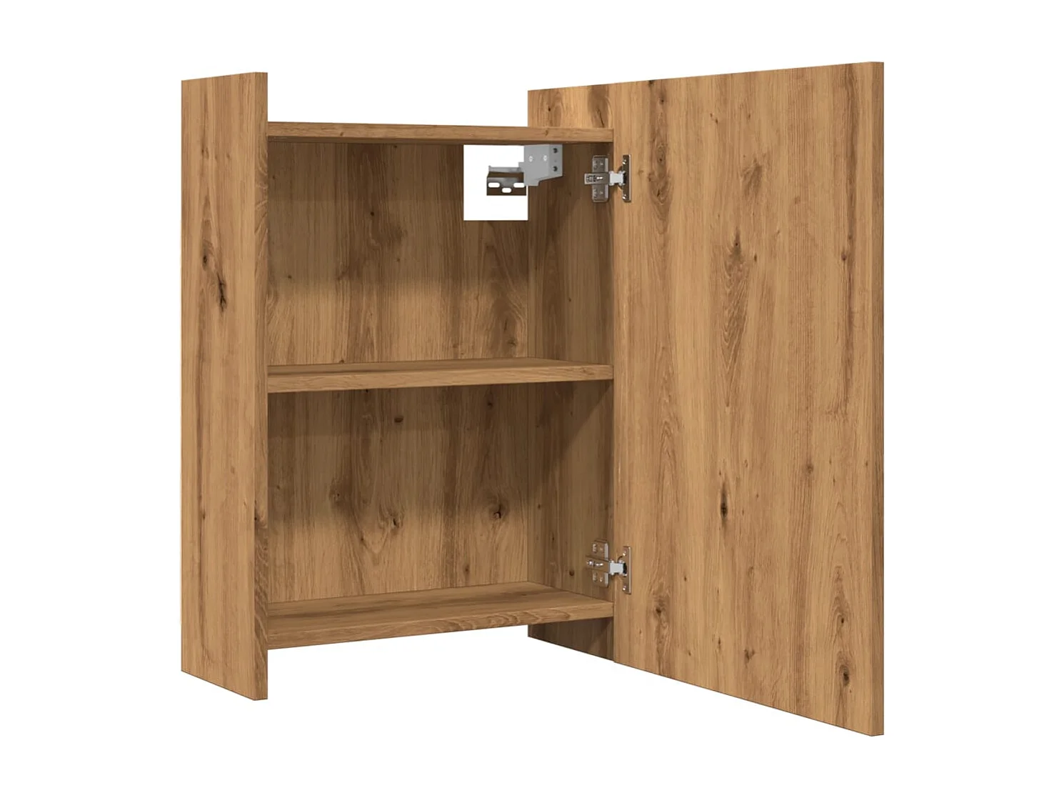 Mueble de baño con espejo de roble hecho a mano 62,5x20,5x64 cm