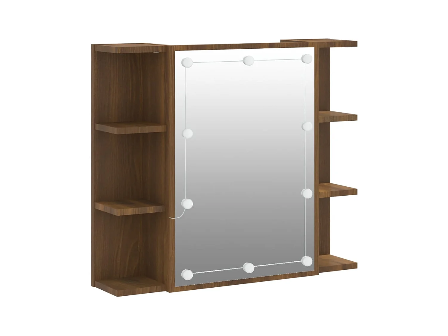 Armoire à miroir avec LED Chêne marron 70x16,5x60 cm