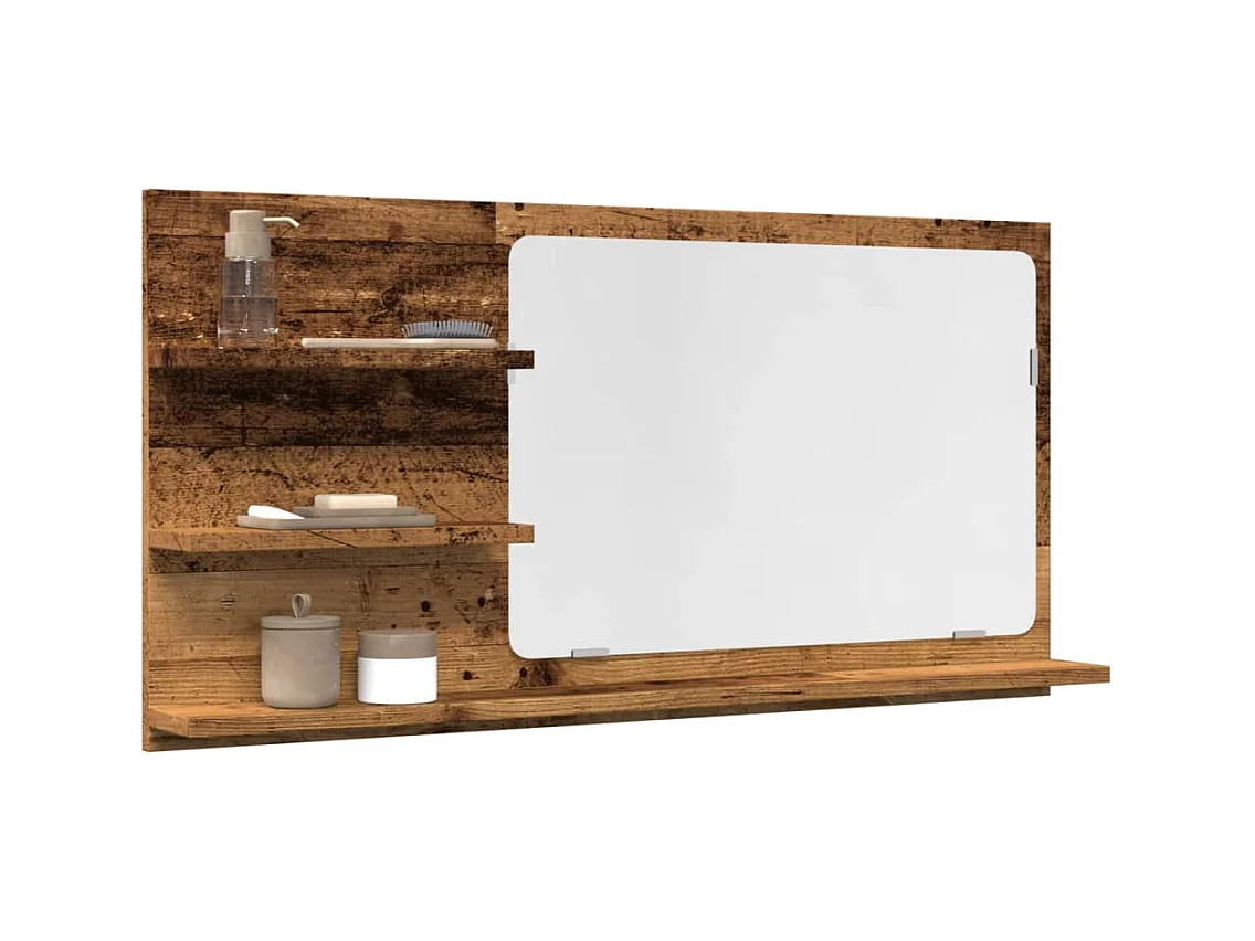 Armoire à miroir de salle de bain vieux bois bois d'ingénierie