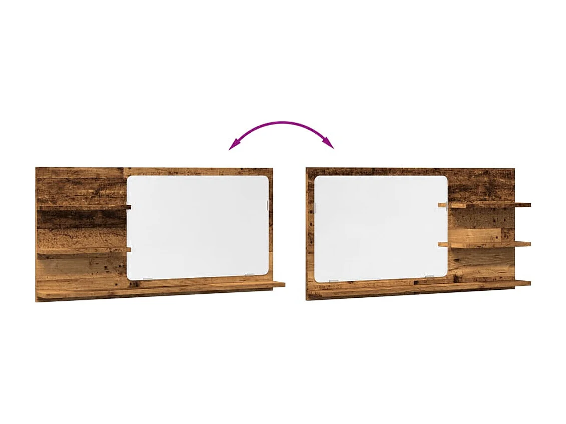 Armoire à miroir de salle de bain vieux bois bois d'ingénierie