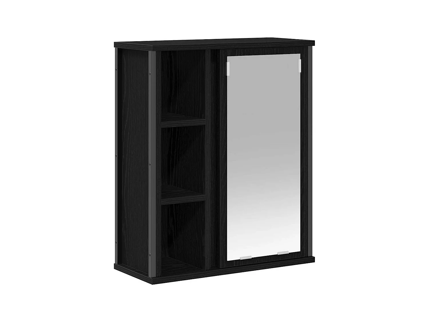 Armoire murale de salle de bain miroir chêne noir 50x21x60 cm