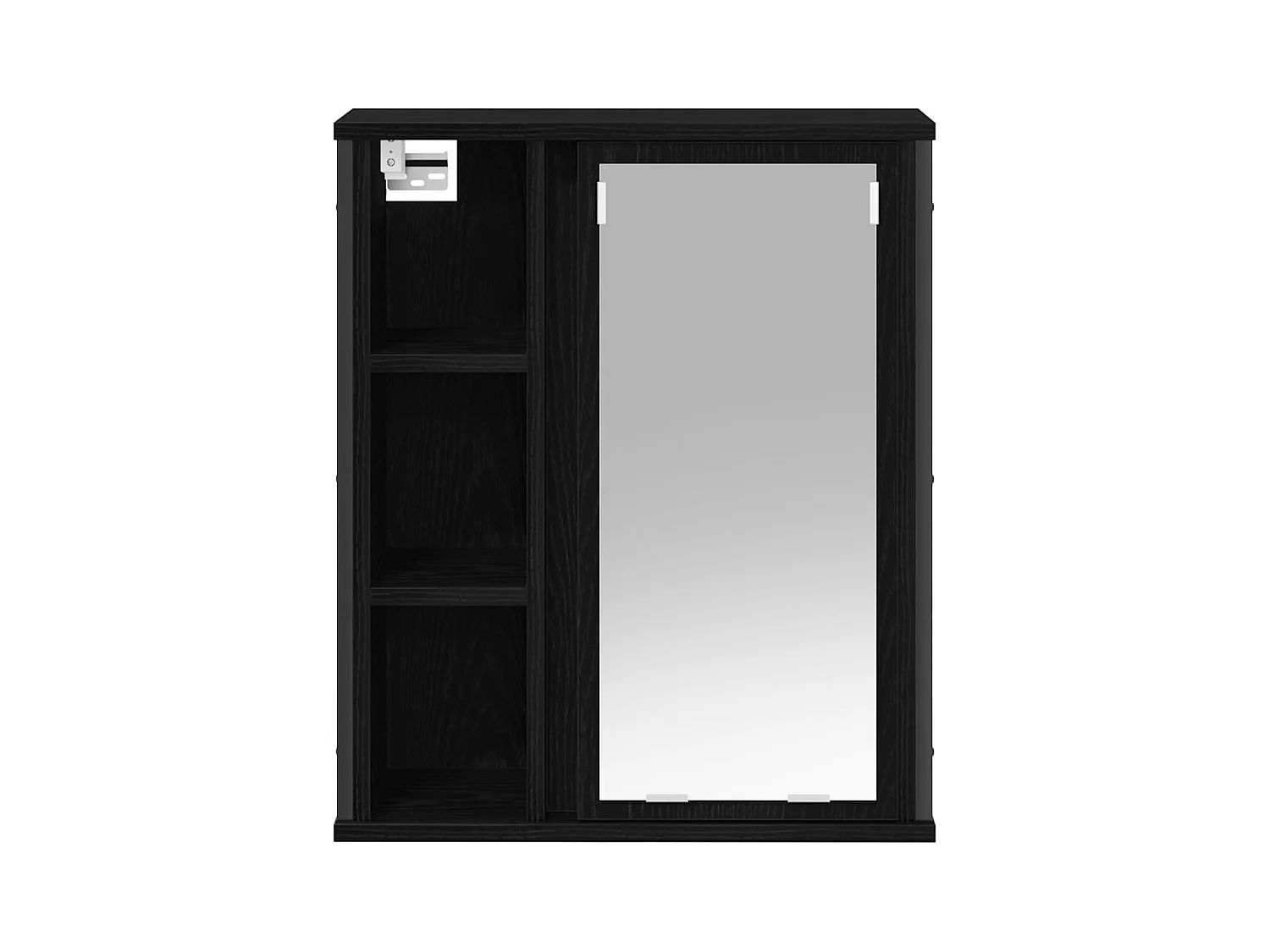 Armoire murale de salle de bain miroir chêne noir 50x21x60 cm