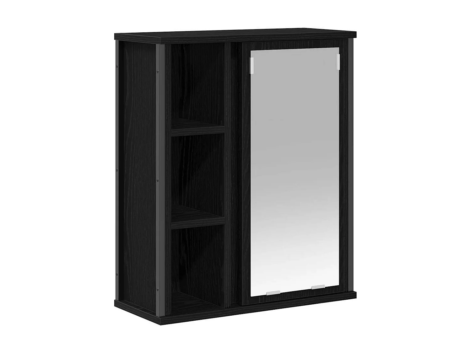 Armoire murale de salle de bain miroir chêne noir 50x21x60 cm
