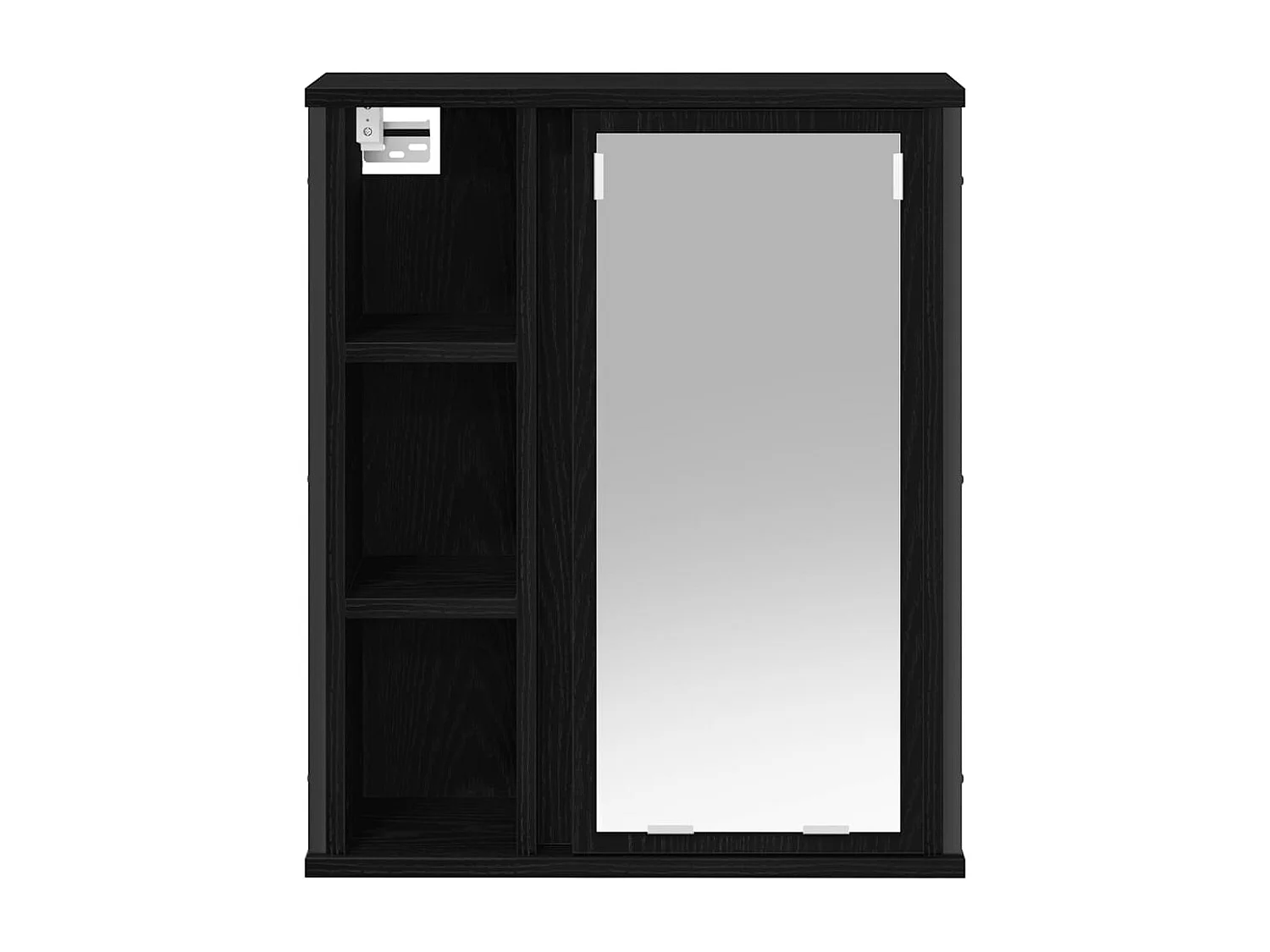 Armoire murale de salle de bain miroir chêne noir 50x21x60 cm