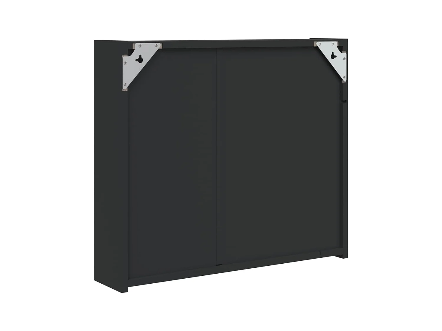 Armoire de salle de bain à miroir avec LED noir 60x13x52 cm