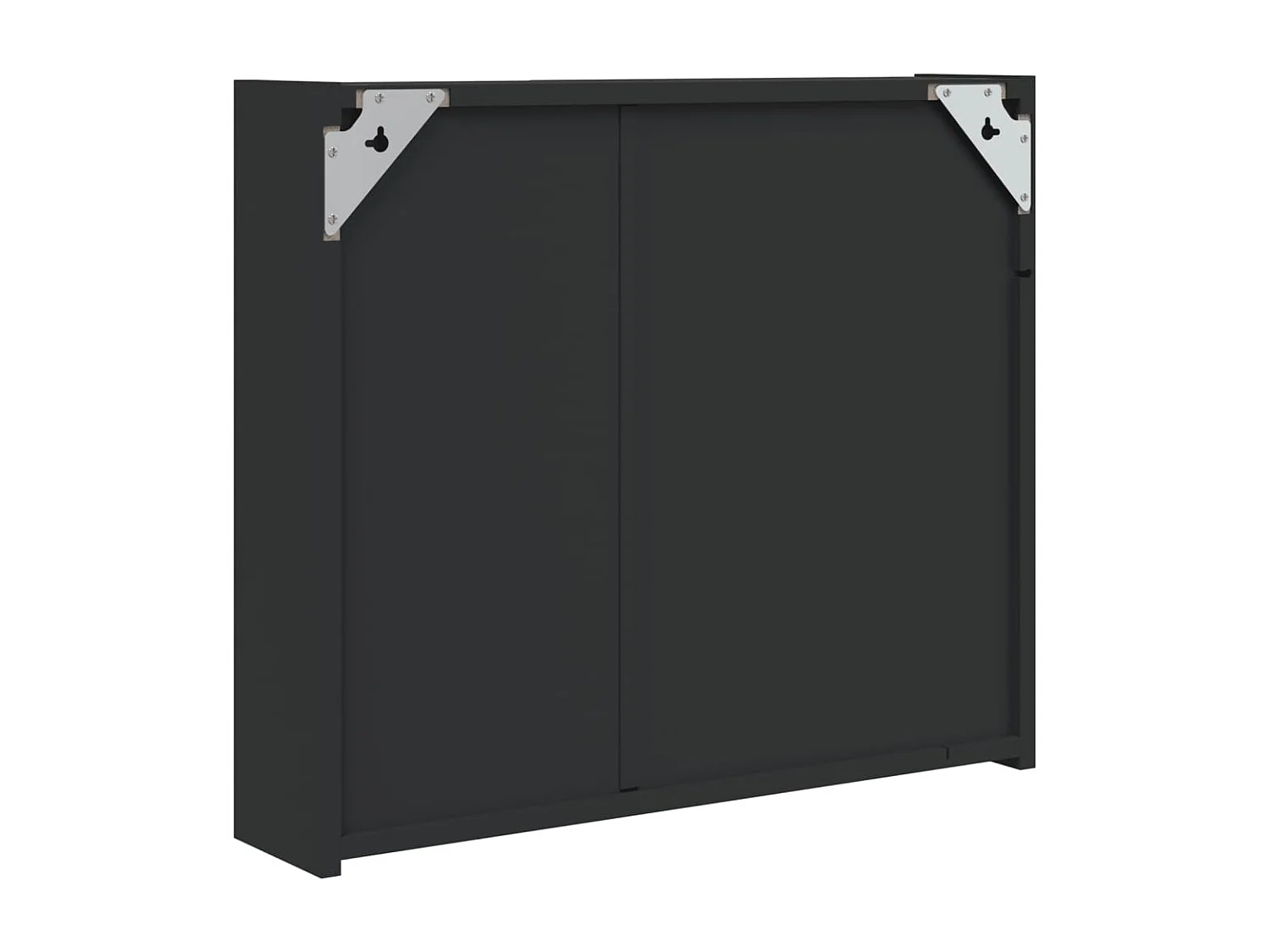 Armario de baño con espejo y LED negro 60x13x52 cm