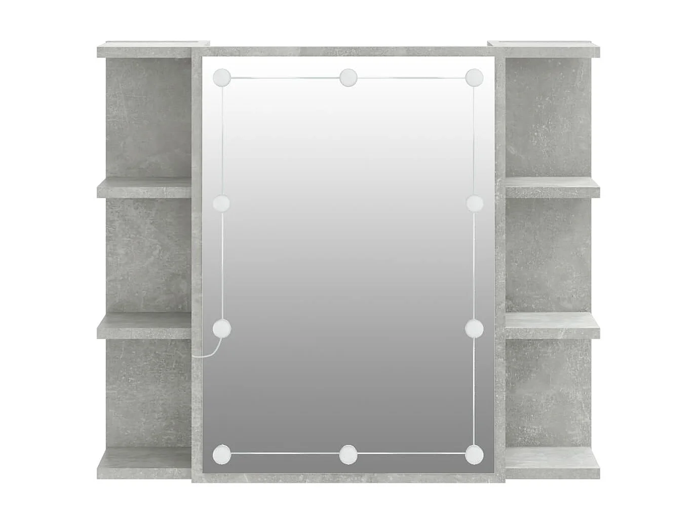 Armoire à miroir avec LED Gris béton 70x16,5x60 cm