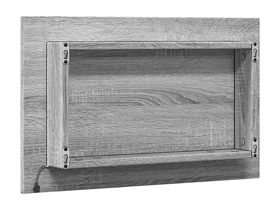 Specchio da bagno a LED in legno ingegnerizzato grigio Sonoma