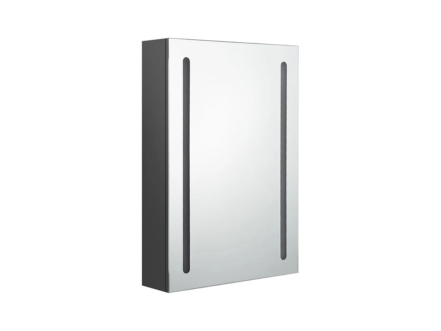 Mobiletto bagno con specchio LED grigio 50x13x70 cm