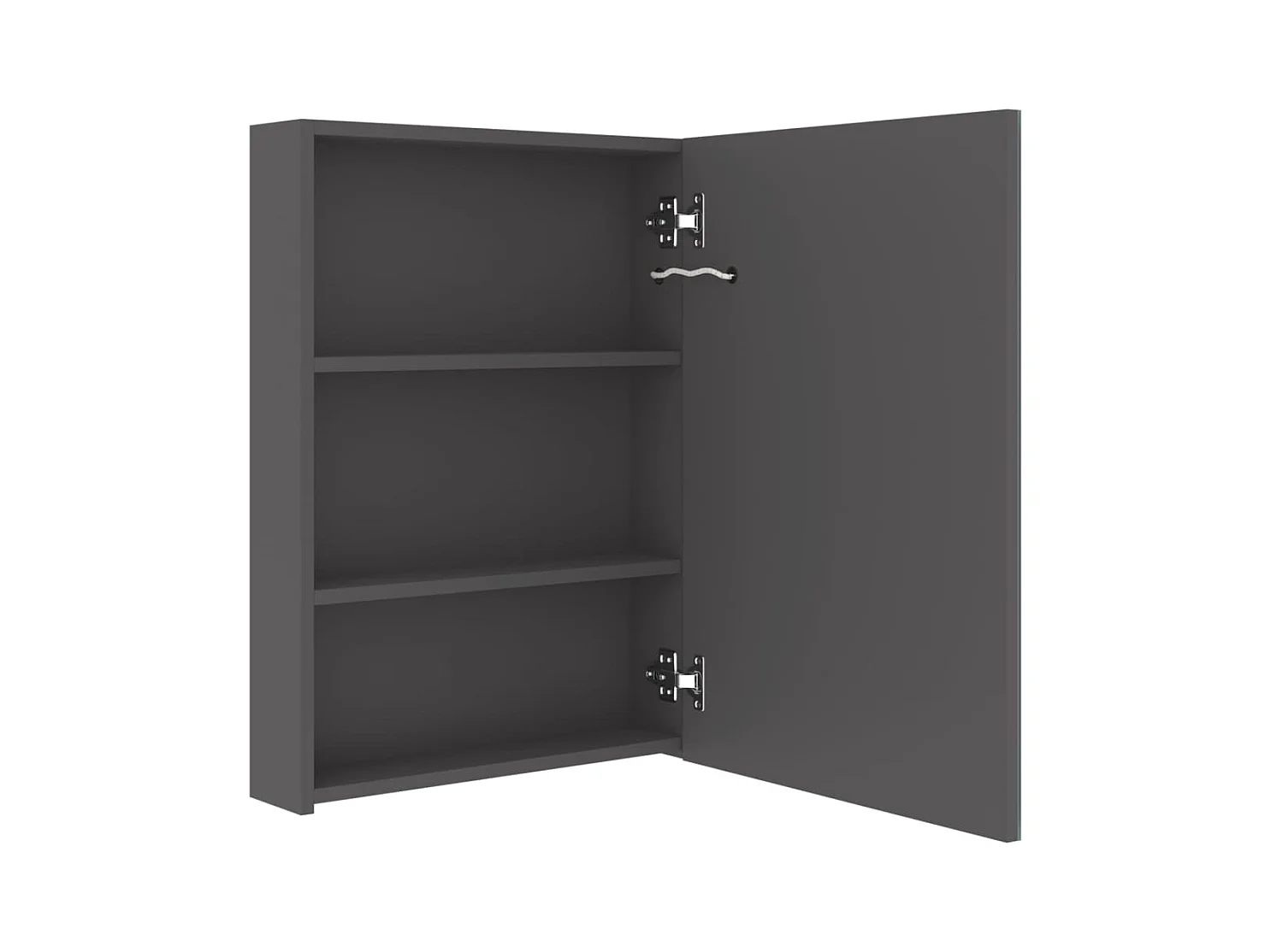 Mobiletto bagno con specchio LED grigio 50x13x70 cm