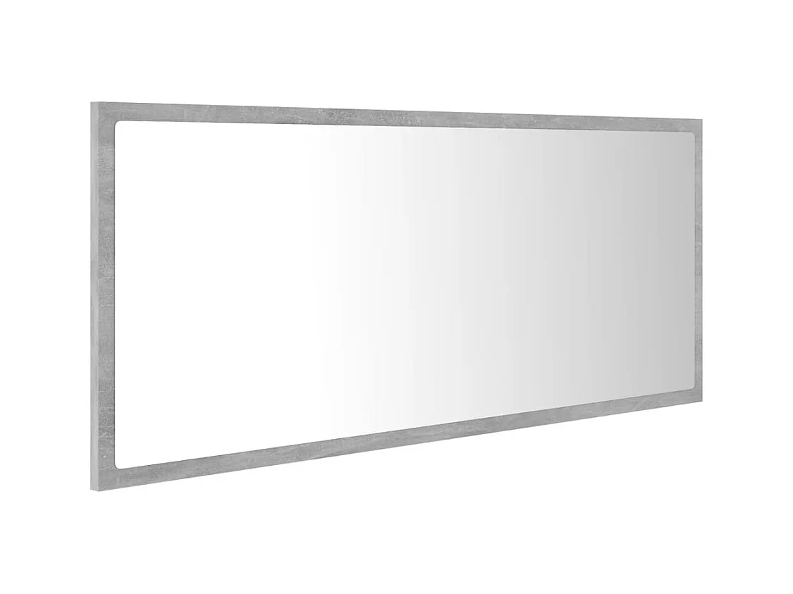 Specchio da bagno a LED grigio cemento 100x8,5x37cm in acrilico