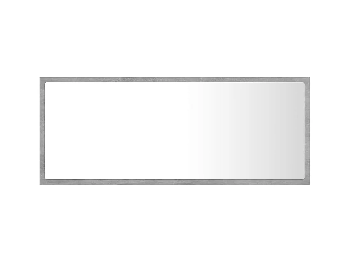 Specchio da bagno a LED grigio cemento 100x8,5x37cm in acrilico