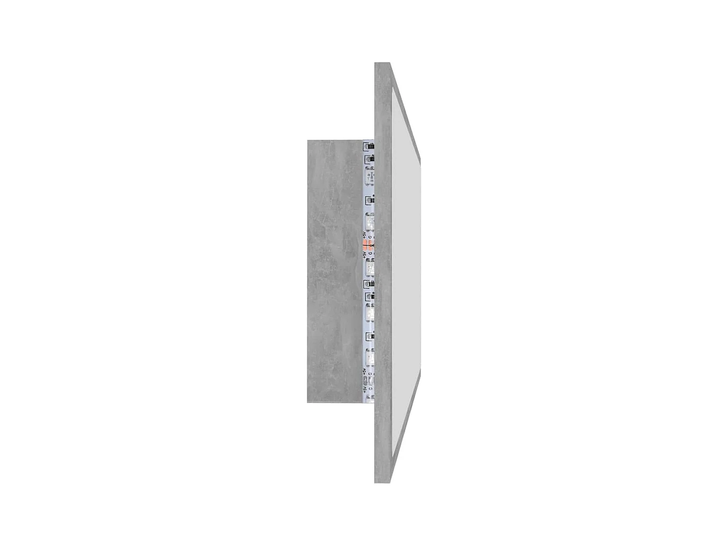 Specchio da bagno a LED grigio cemento 100x8,5x37cm in acrilico