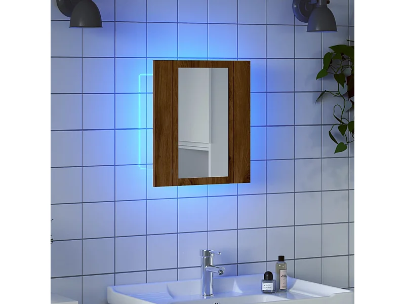 Badkamerkast LED spiegel craft eiken 40x12x45 cm