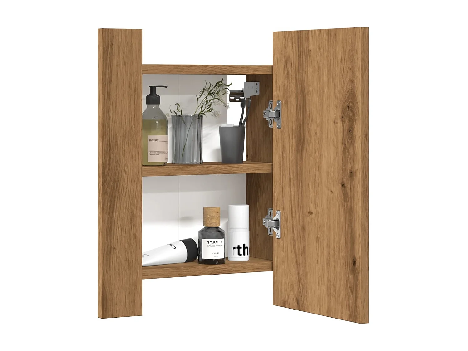 Armoire de salle de bain miroir LED chêne artisanal 40x12x45 cm