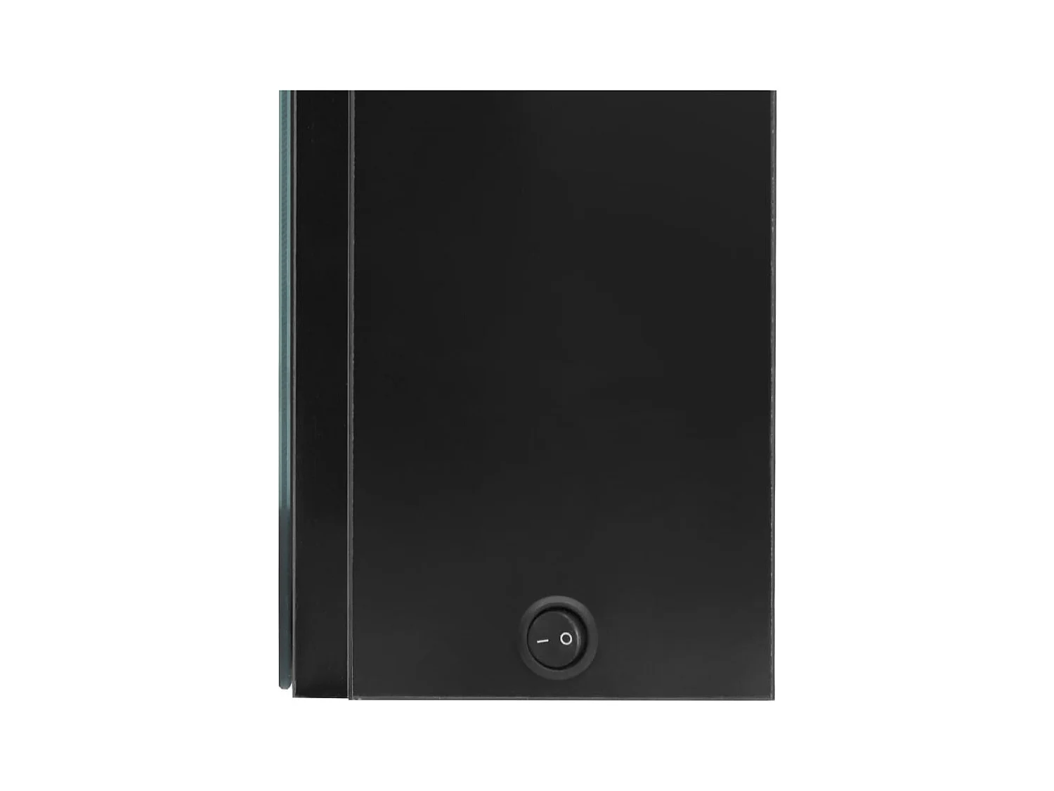 Mueble de baño con espejo LED negro brillo 50x13x70 cm