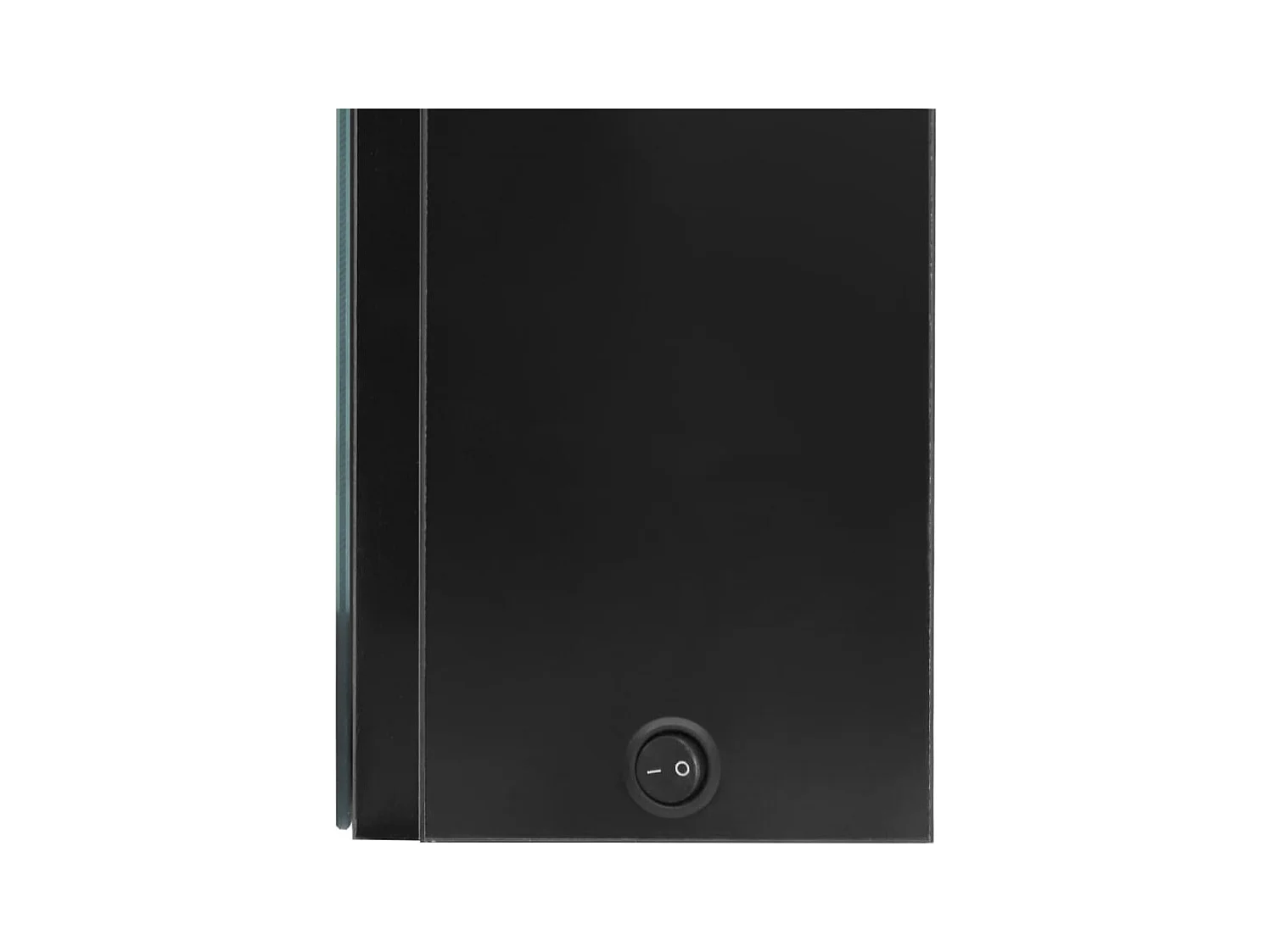 Mueble de baño con espejo LED negro brillo 50x13x70 cm