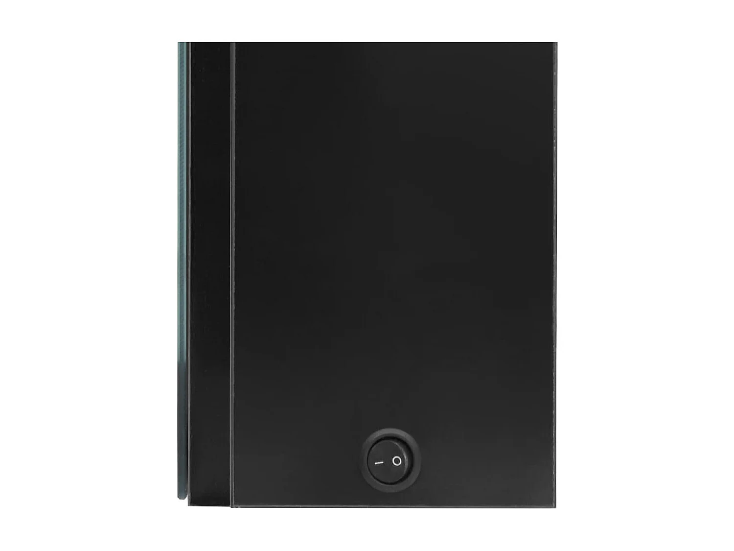 Mueble de baño con espejo LED negro brillo 50x13x70 cm