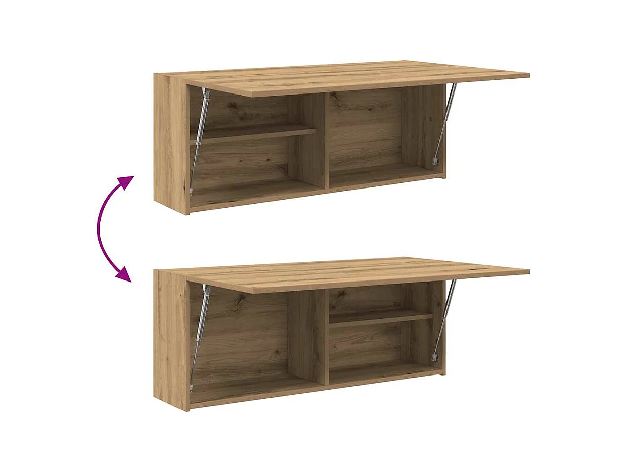 Armoire murale de bain chêne artisanal bois d'ingénierie