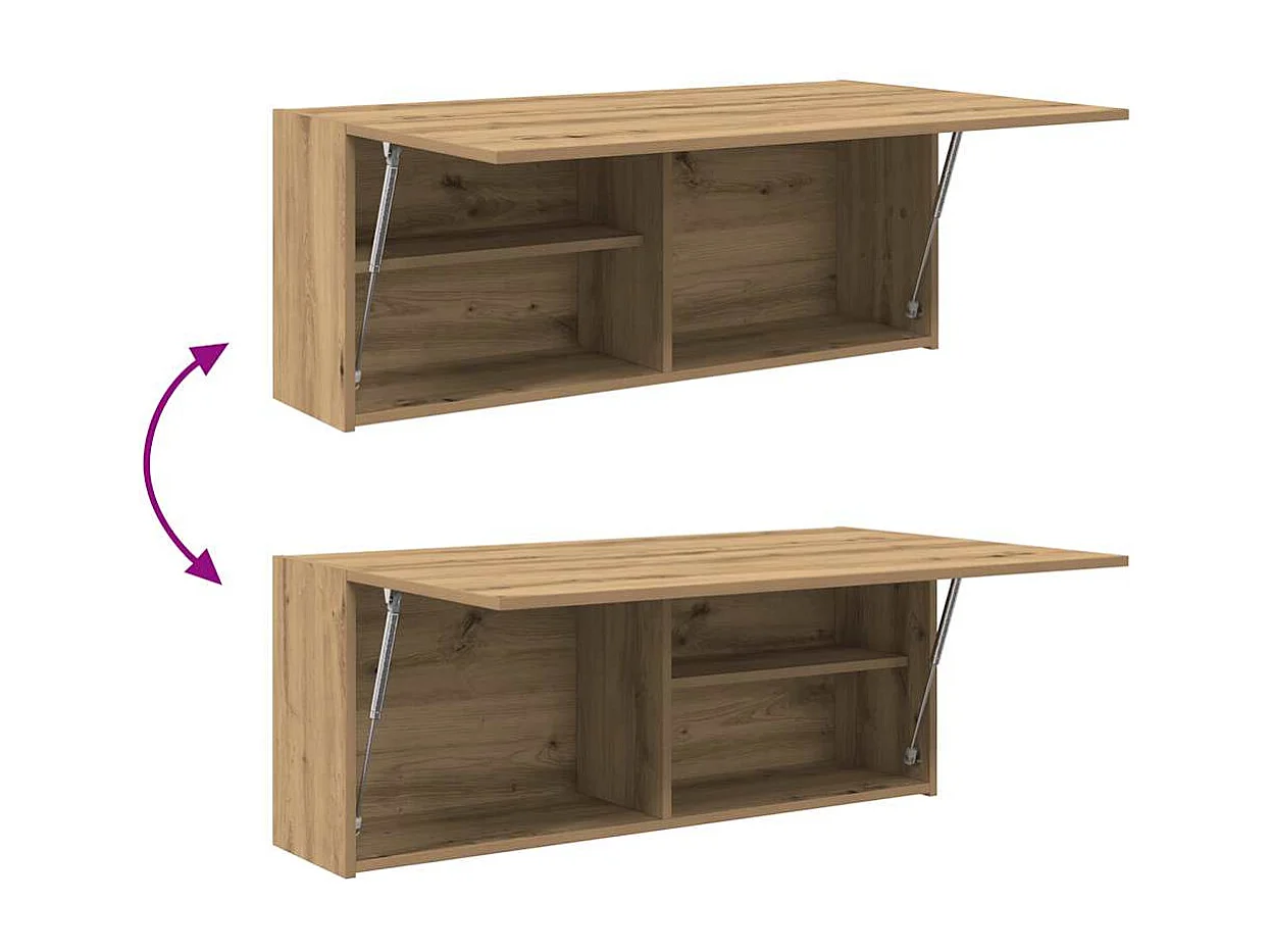 Armoire murale de bain chêne artisanal bois d'ingénierie