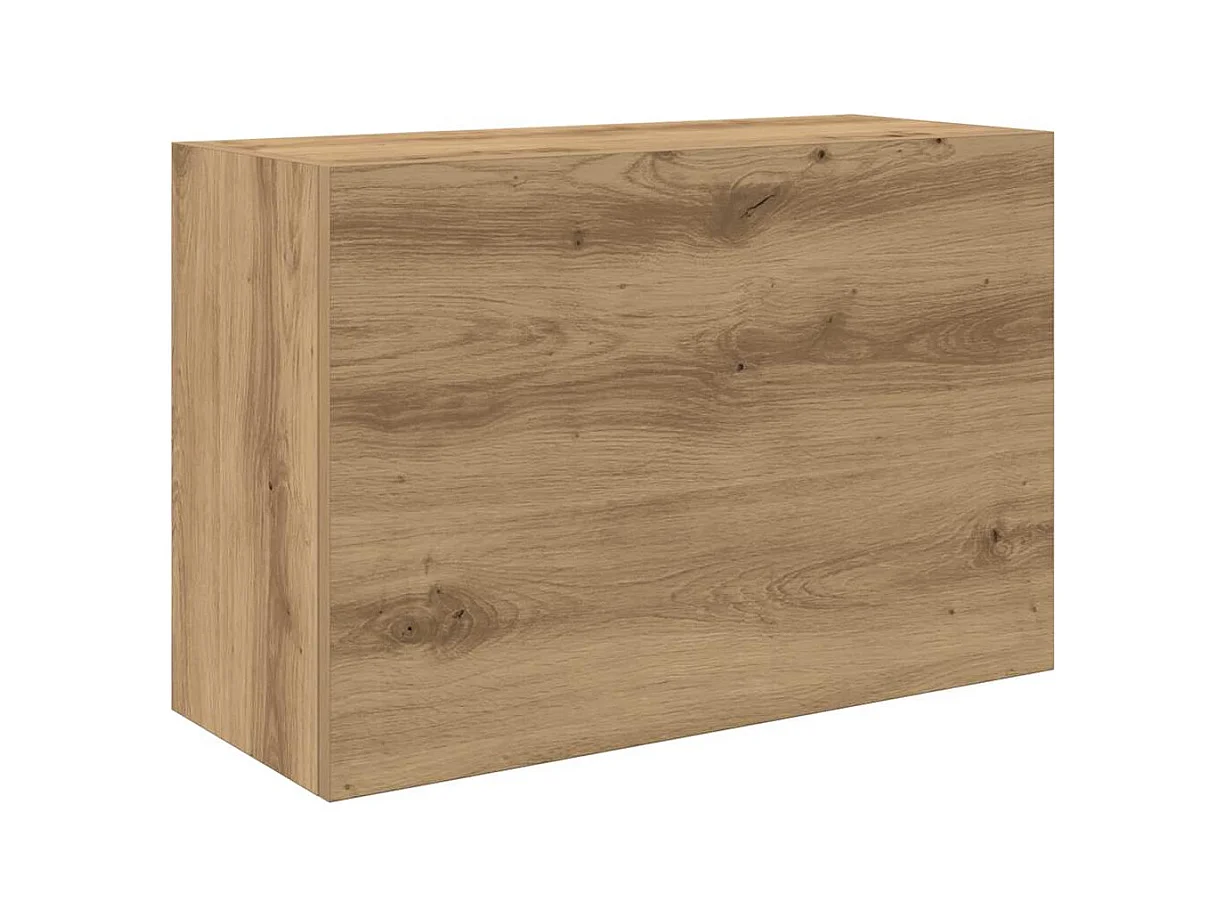 Mobiletto da bagno da parete in legno di rovere ingegnerizzato, realizzato a mano